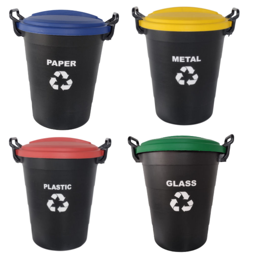 Home Recycling Bins - 4 Piece Set of 70 Litre Bins