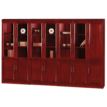 MaqelepoFurn - The Library Mahogany Finish Wall Unit
