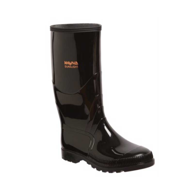 WAYNE DURALIGHT Gumboot Knee Length Black  (UK Size 9) N/STC F1040