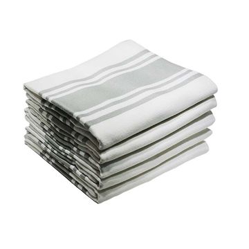 Bunty's Kitchen Towel - Design 2023 - 050x080cms - (05 Pc Pack) - Stripes - Silver Sconce