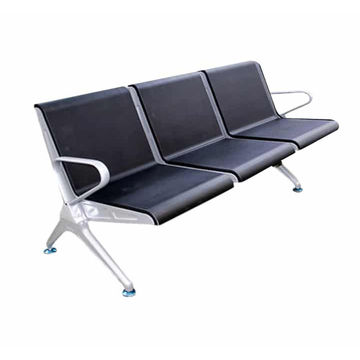 Vividitto -3 Seater Black Plastic Coated Waiting Area Bench