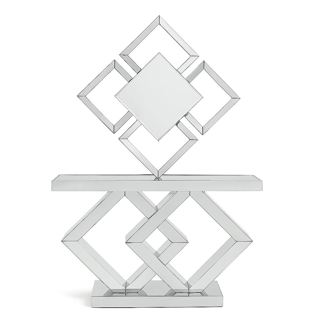Leyana Luxe Console & Mirror Set -Silver