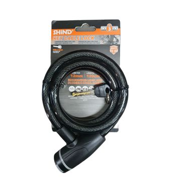 Shind Key Cable Lock – 12mm x 120cm Flexible Security Lock for Bicycles, Gates & Outdoor Equipment