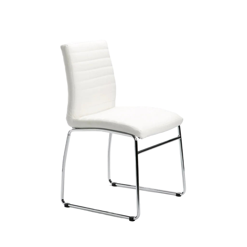 Vividitto - Molly Chrome Leather Touch Dining Chair - Black