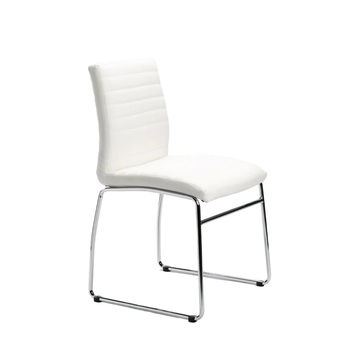 Vividitto - Molly Chrome Leather Touch Dining Chair - Black