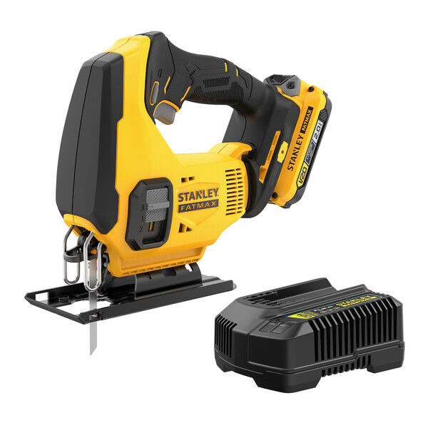 STANLEY FATMAX V20 18V Cordless Jigsaw + 2.0 Ah Battery + Kitbox | SFMCS600D1K-QW