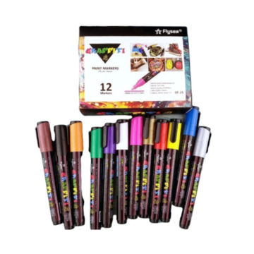 12 Graffiti Paint Markers 2.5mm thickness Art&Crafts Scrapbooking Hobby Gift - 1 Pack