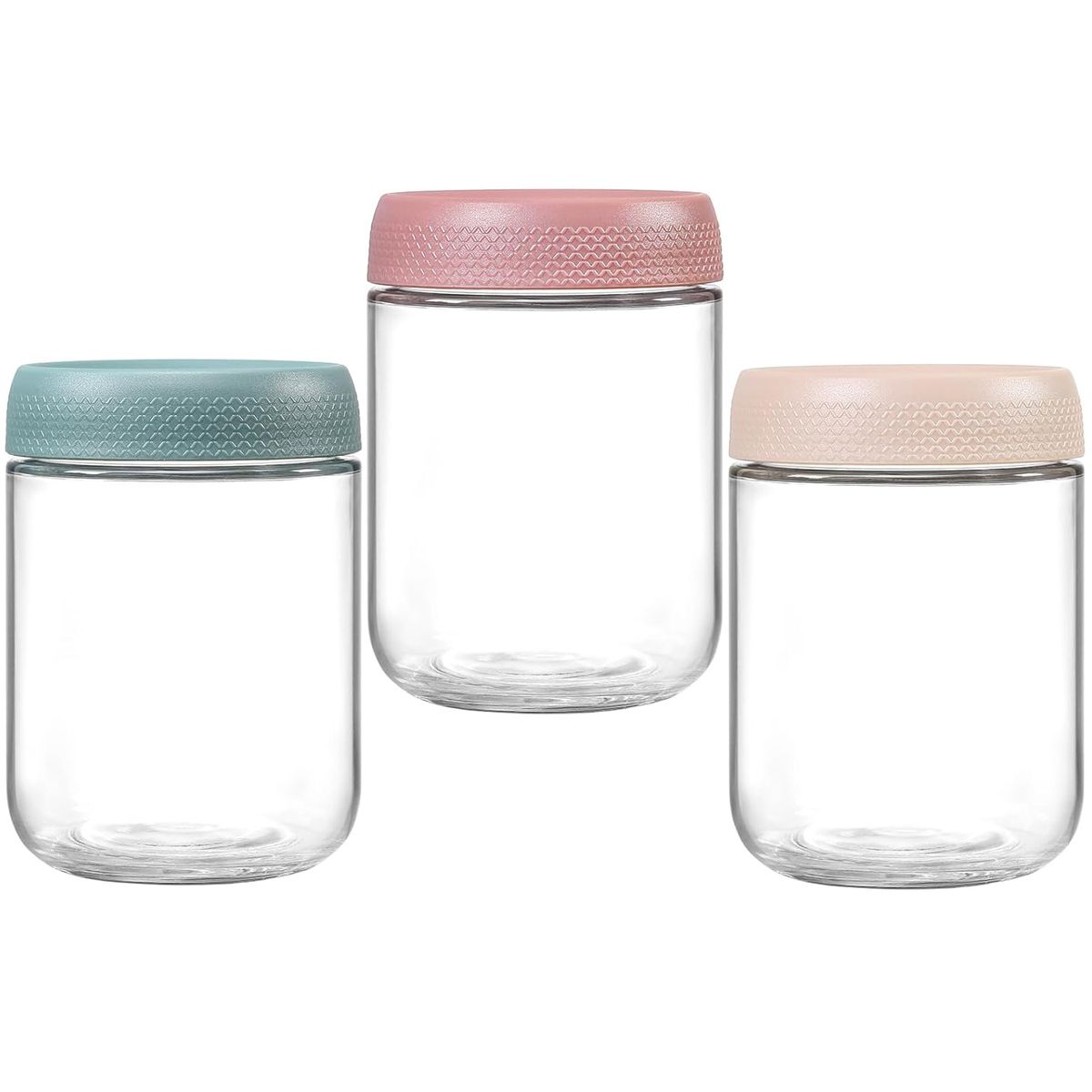 3-pack Overnight Oats Glass Jars Mason Containers With Airtight Lids-475ml