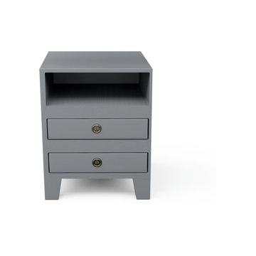 Furnwood Bedside Table Two Drawer Dark Grey