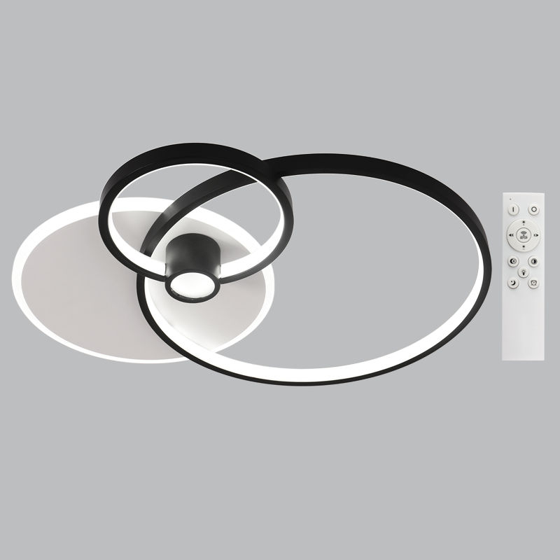 75W Dimmable CCT LED Ceiling Light with Remote – Black/White