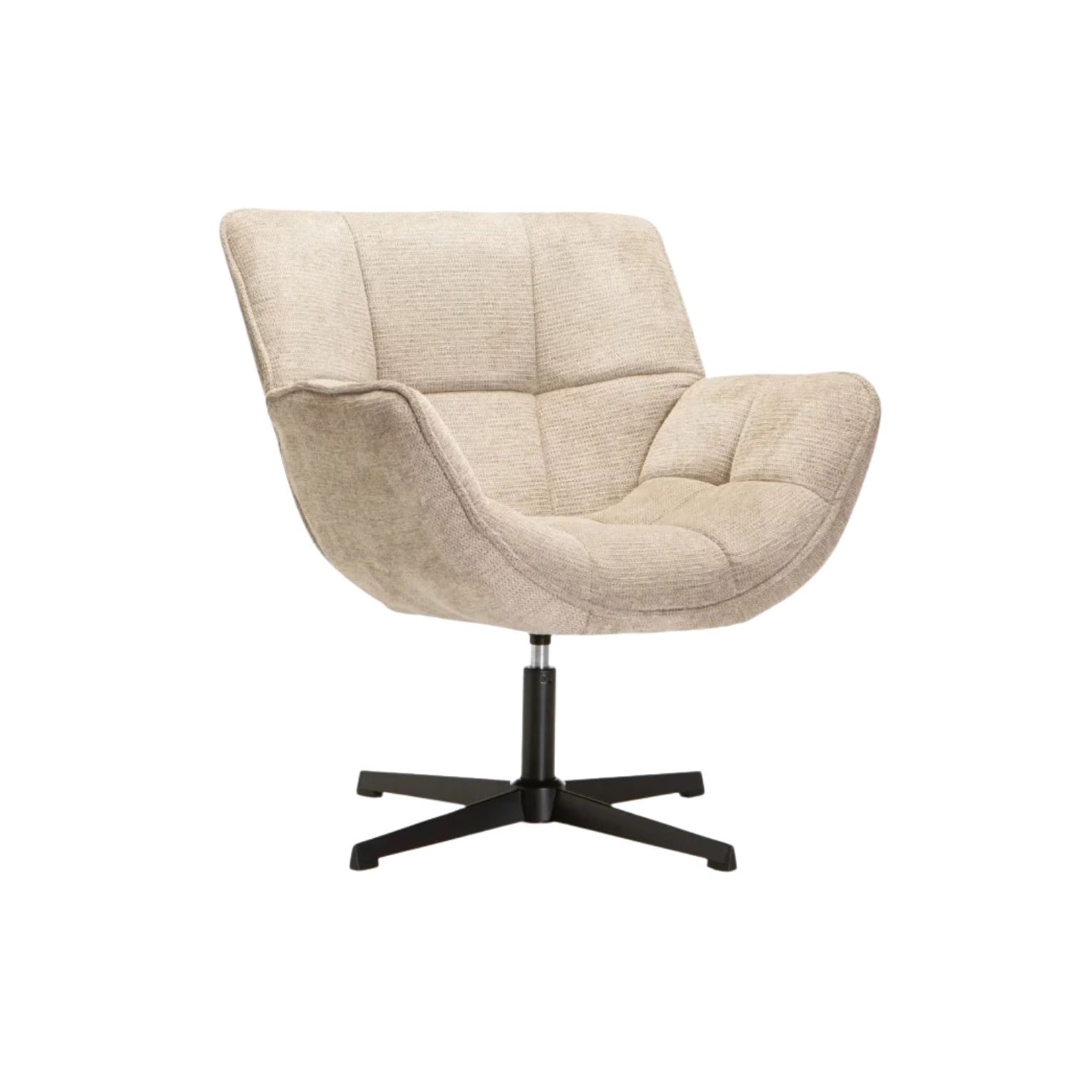 Tufted Fabric Swivel Occasional Chair - Oatmeal