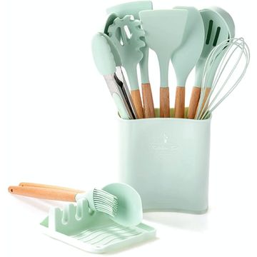 Kitchen Utensils 13 Piece Silicone with Holder - Kitchen Essentials