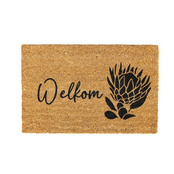 Welcome Protea Coir Doormat Design 700 x 400 mm