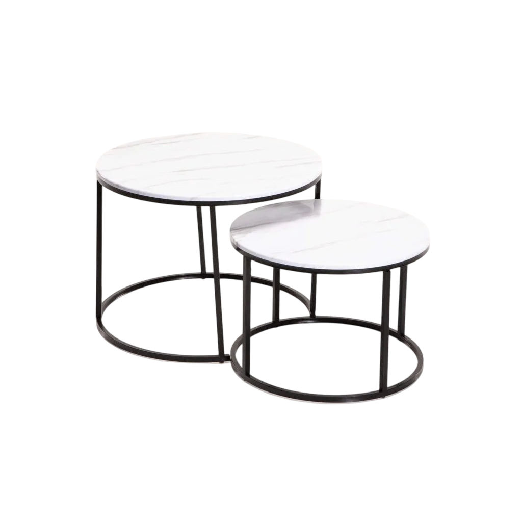 Vividitto - Schnapps Set Of 2 Tables - Black/White