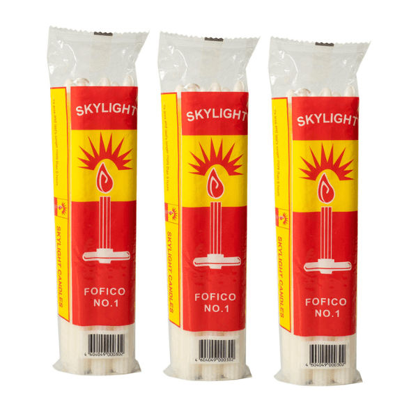 6 Piece White Candles