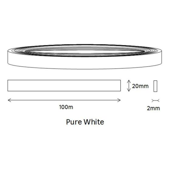 Edging PVC Roll White-2mm thick-w20mmxl100m