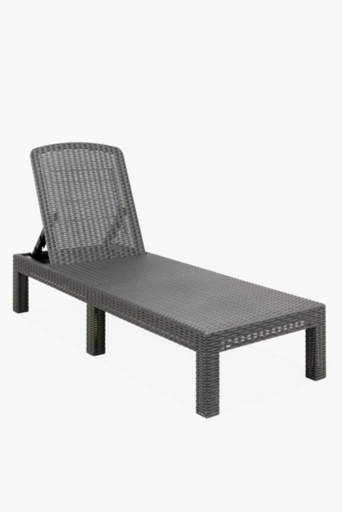 Outdoor Adjustable Lounger Weatherproof Polypropylene Rattan-Style Recliner