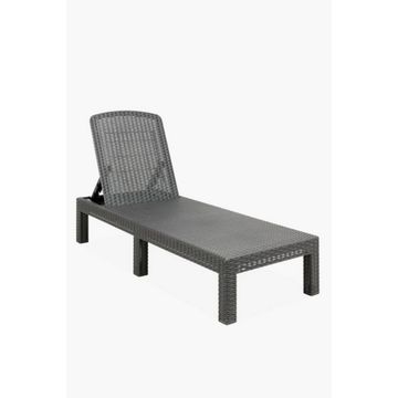 Outdoor Adjustable Lounger Weatherproof Polypropylene Rattan-Style Recliner