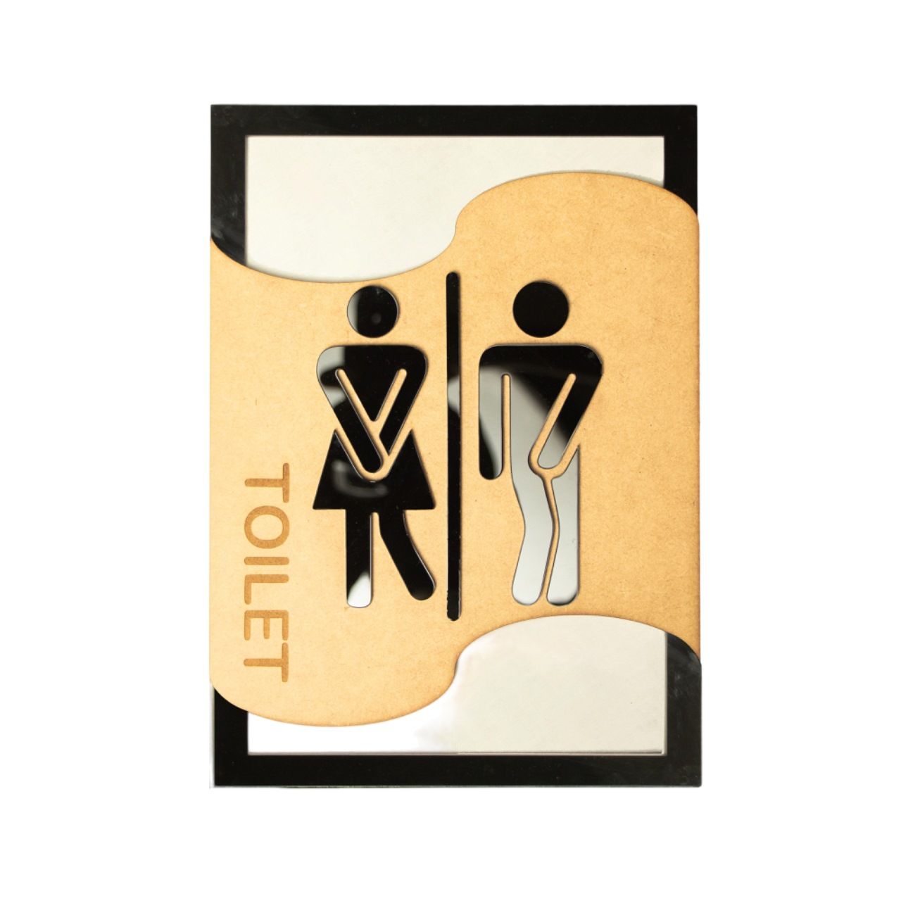 3 Piece Acrylic/Wood Toilet Symbol