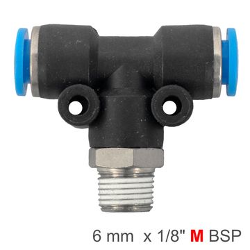 PU HOSE FITTING Y JOINT 8MM-3/8 M