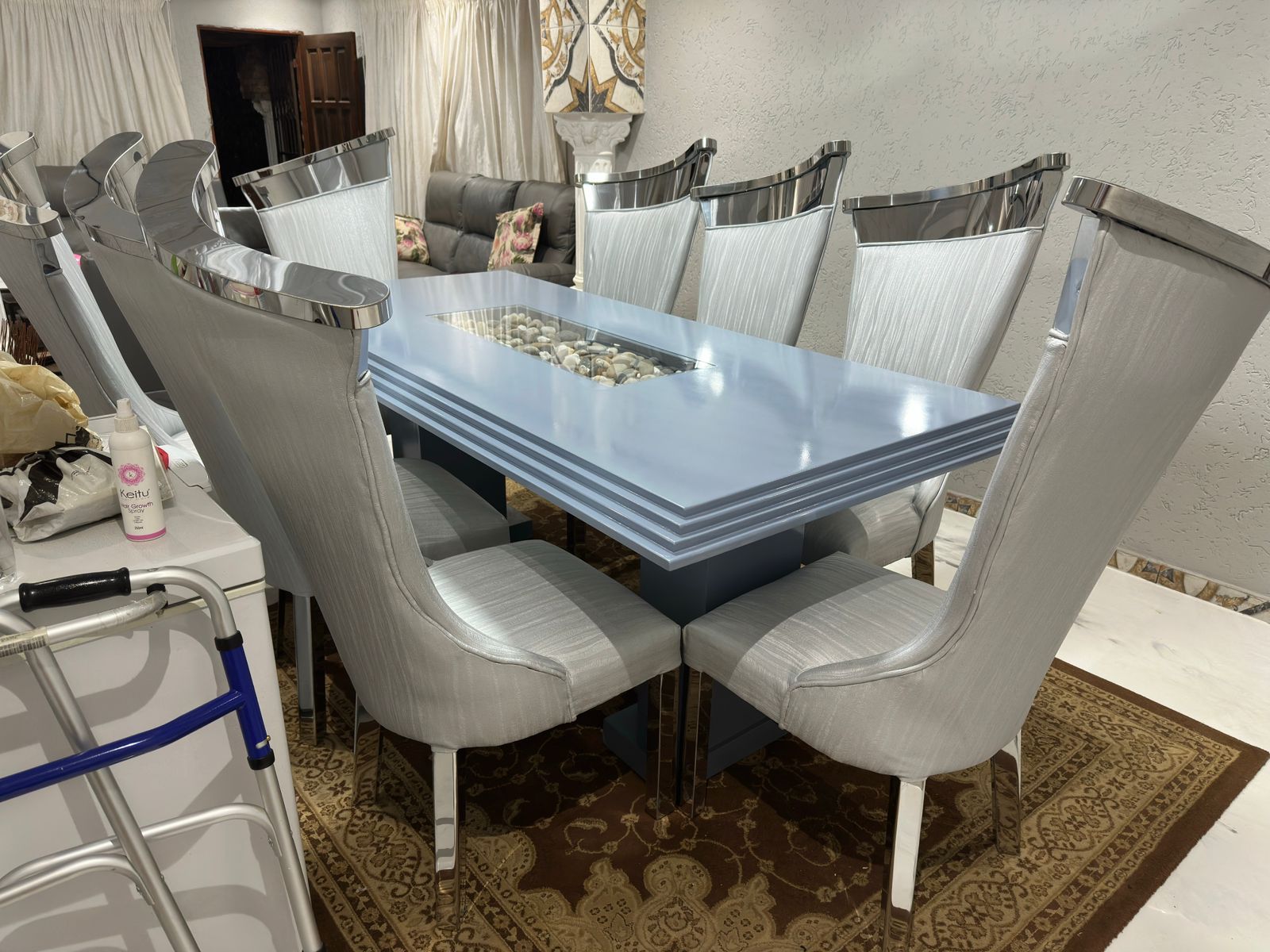 8 Seater Dalia Stainless Steel Dining Room Suite