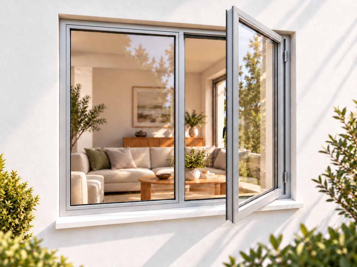 Kenzo Premium Side-Hung Aluminium Window - Silver, 1200 900 mm, Right Side Opener