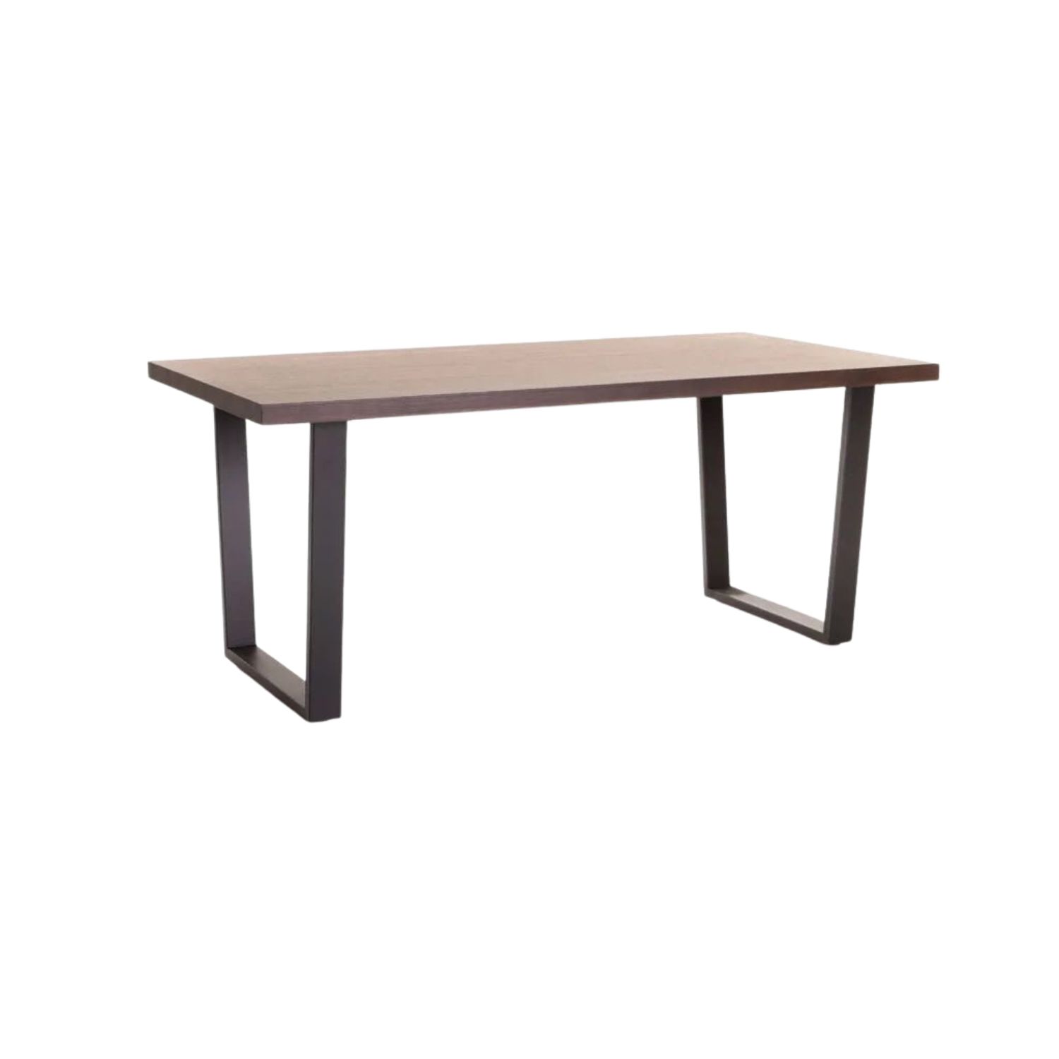 220 x 100 cm Modern Wood Top Dining Table with Steel Legs - Wenge (8-10 Seater)