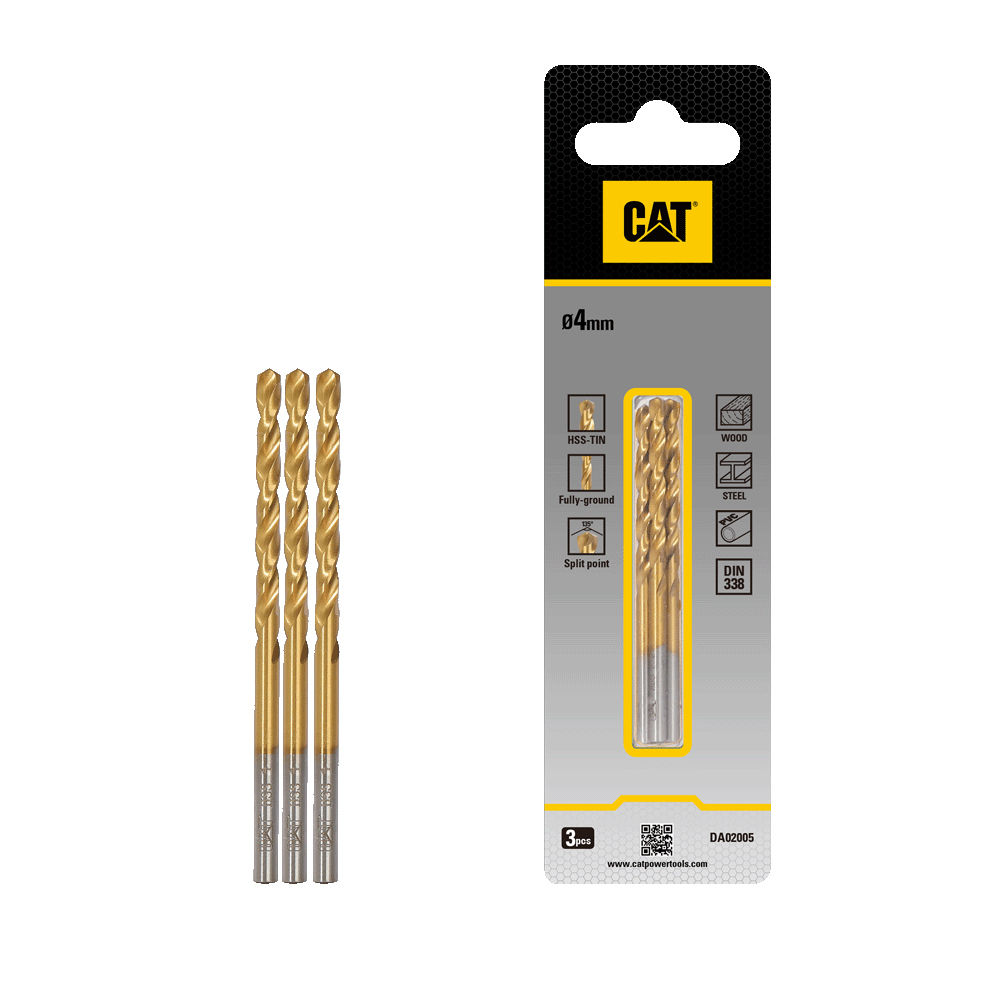 CAT HSS Drill bit 4 x 70mm(Pack3)