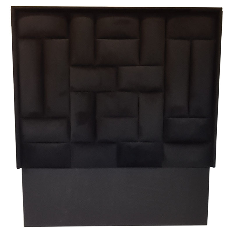 Justin Velvet Queen Headboard - Black