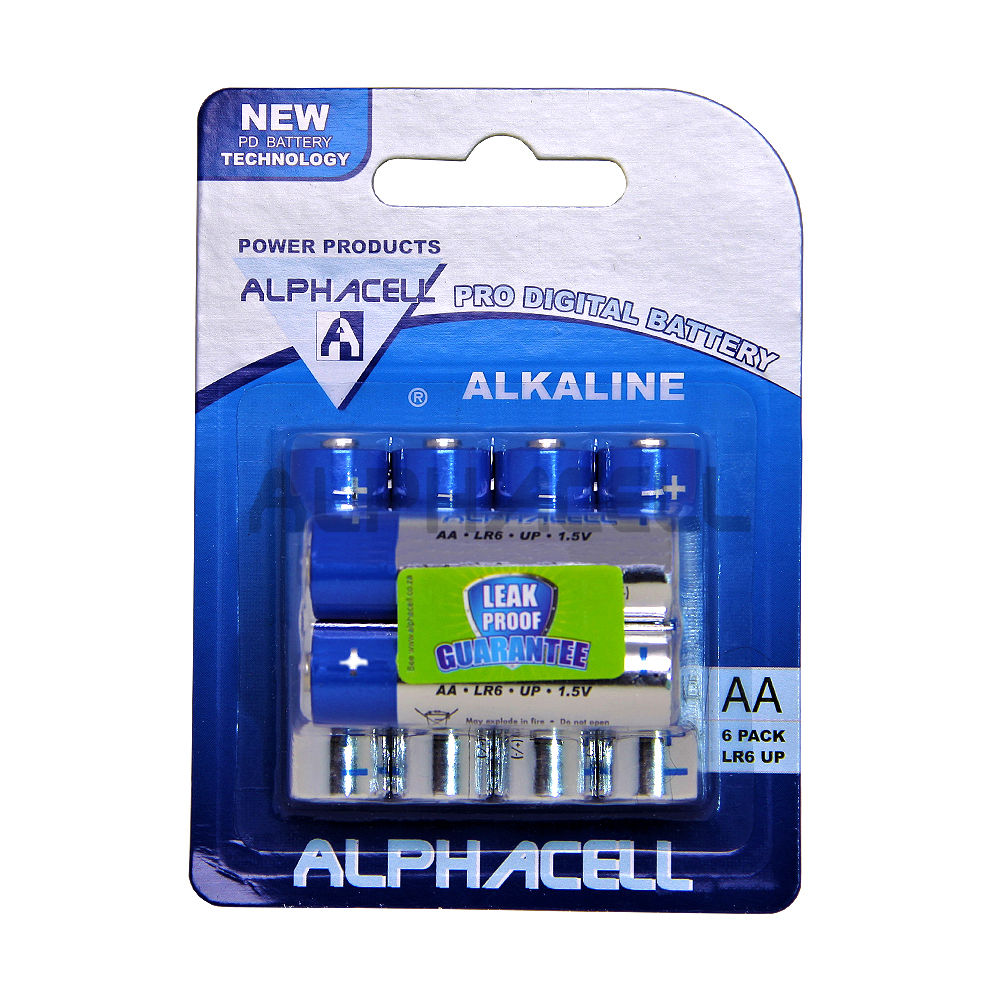 Alkaline ProDig AA LR6 6pc Alphacell CARDED