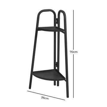Corner Rack Flower Stand with 2 Shelves - Steel Design