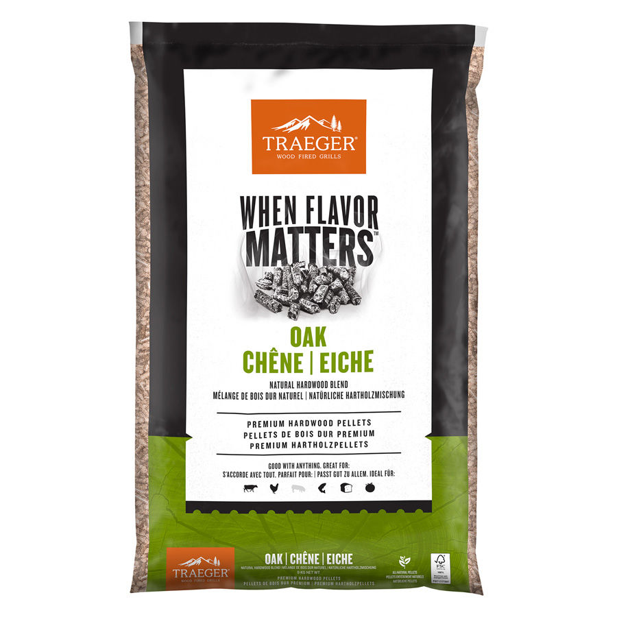 Traeger Oak Hardwood Pellets 9KG Bag - FSC Approved