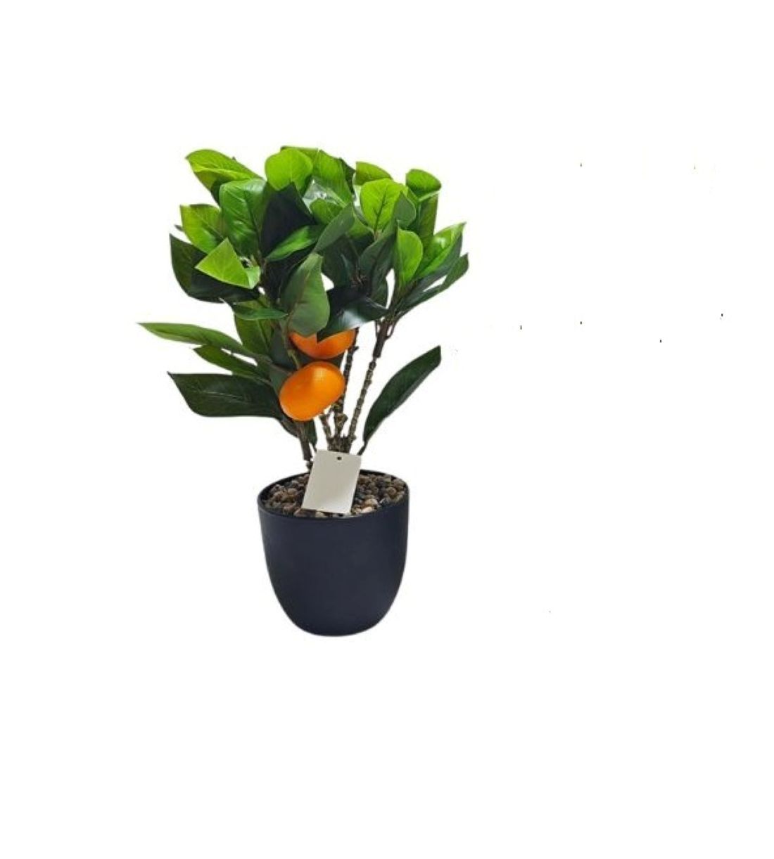 Artificial Orange Tree with Fruit in Black Pot, Indoor Decorative Plant, 33 cm