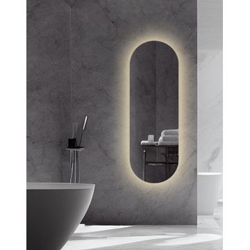 Pearl Oval Mirror Warm White 80x120cm