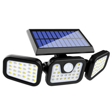 Triple Head Solar Rechargeable Outdoor Motion Sensor Wall Light