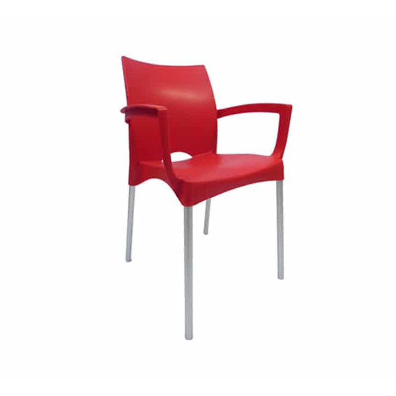 Vividitto - Alexis Cafe Chair With Arms -Red