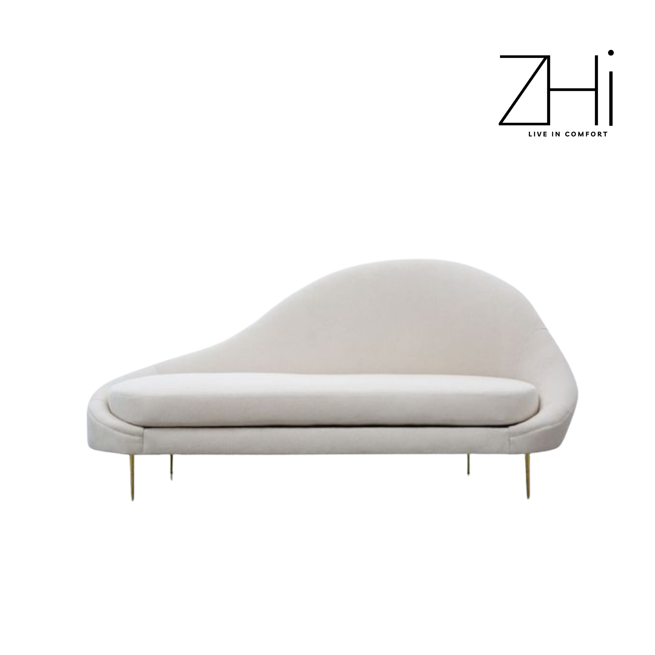 Curved White Sofa