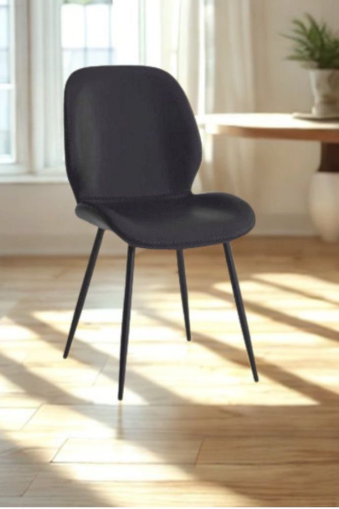 Modern PU Leather Dining Chair 46 58 86 cm – Padded Seat & Curved Backrest