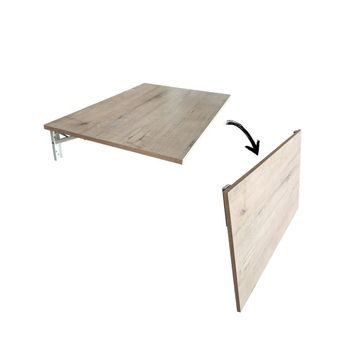 SpaceSave EEZY Fold Down Wall Mounted Study Desk Table 80X50cm - Rustic Wood
