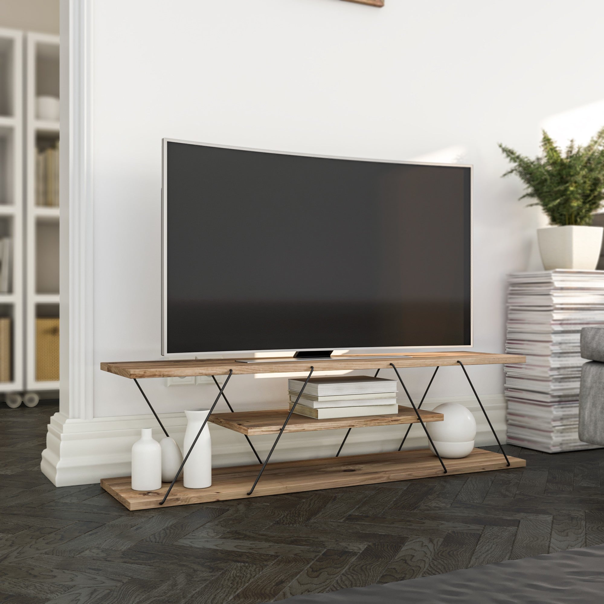TV Stand Canaz - Black, Walnut