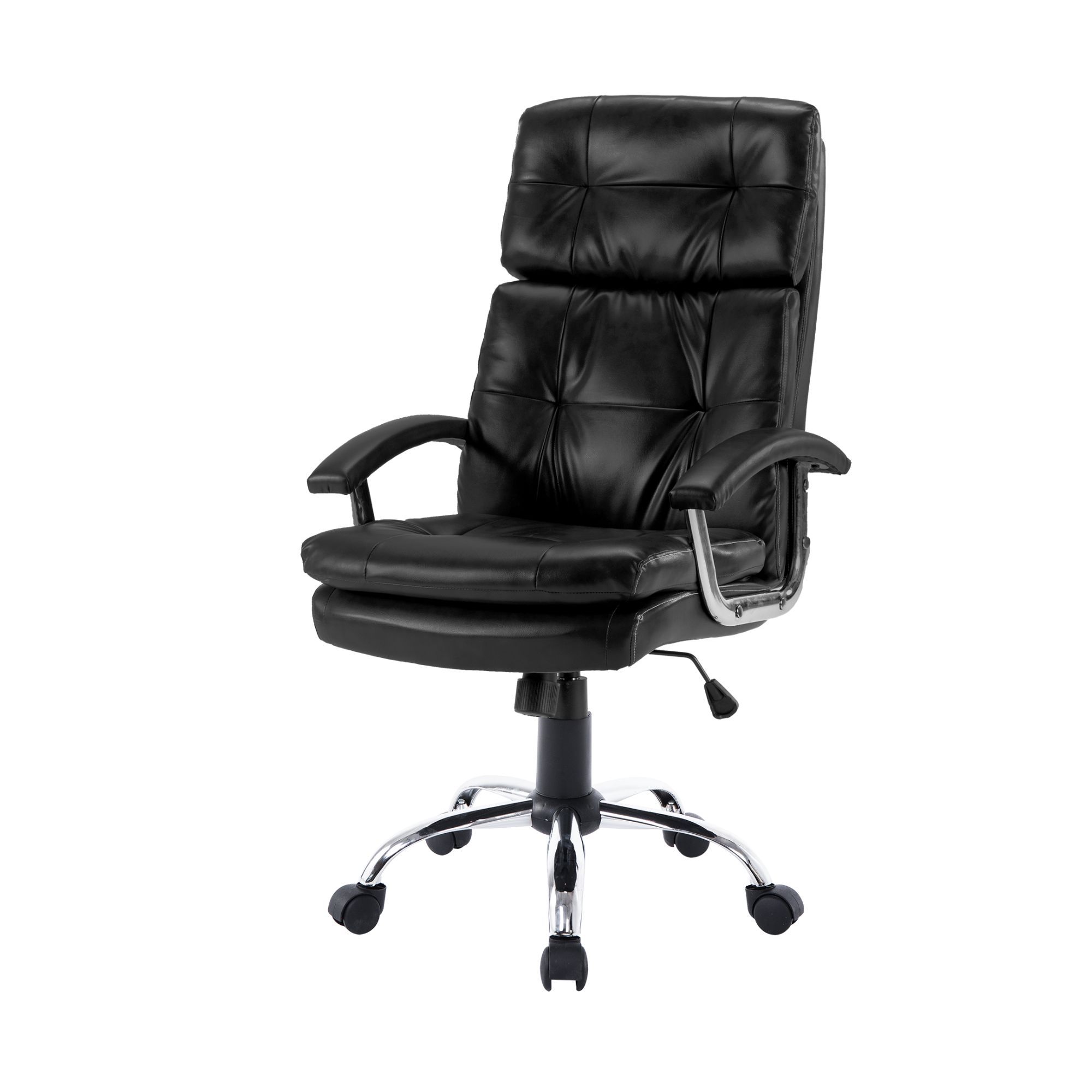 Everfurn Austria High Back Office Chair, PU, Single Lock Mechanism, Chrome Base