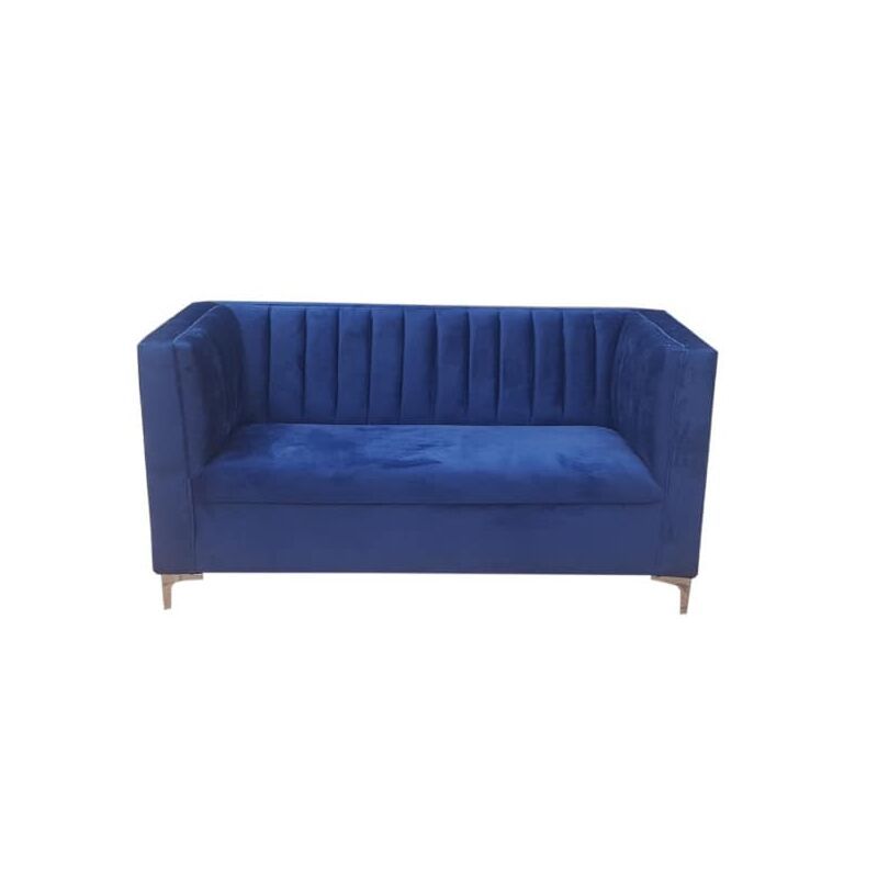 Blue Velvet Couch – 3 divisions – Pleated – Locally Manufactured