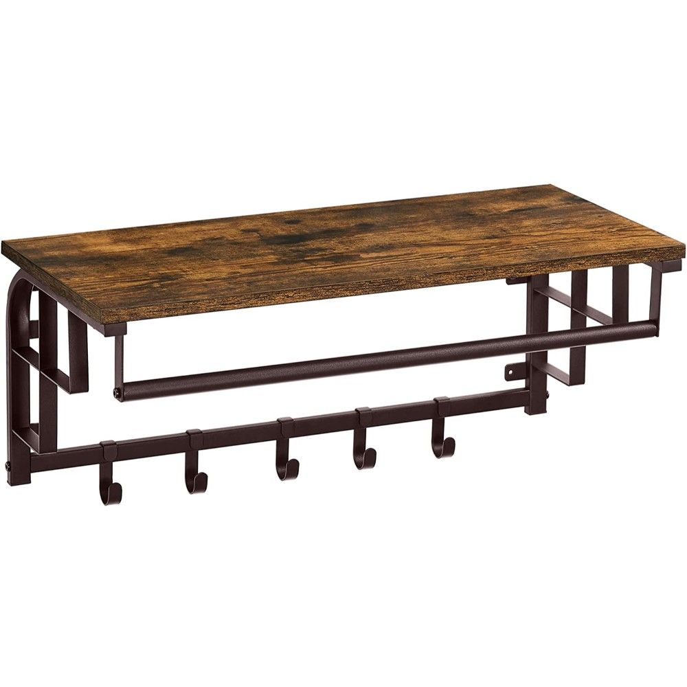 Bragg Havana Wall Mounted Coat Rack, Brown