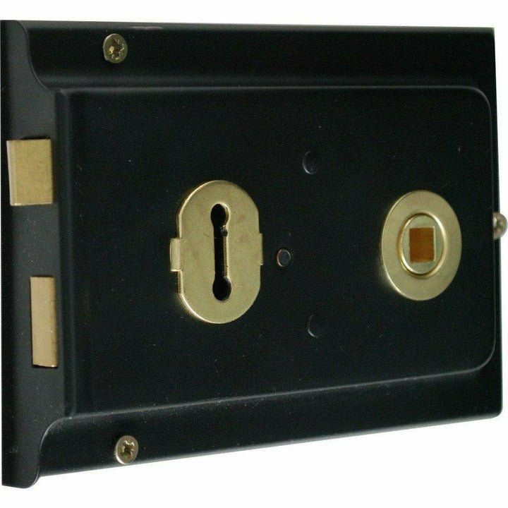 Rim Lock - Black - 6X4cm