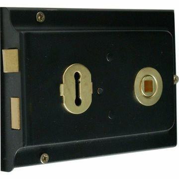 Rim Lock - Black - 6X4cm