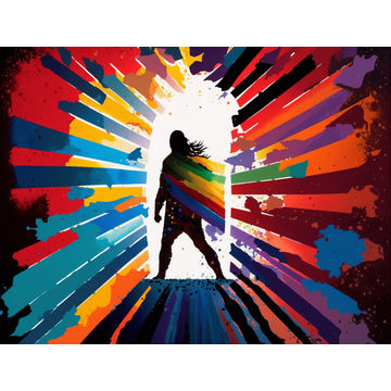 Canvas Wall Art - Breaking Barriers Acrylic Painting - B1363 - [120 x 80 cm]