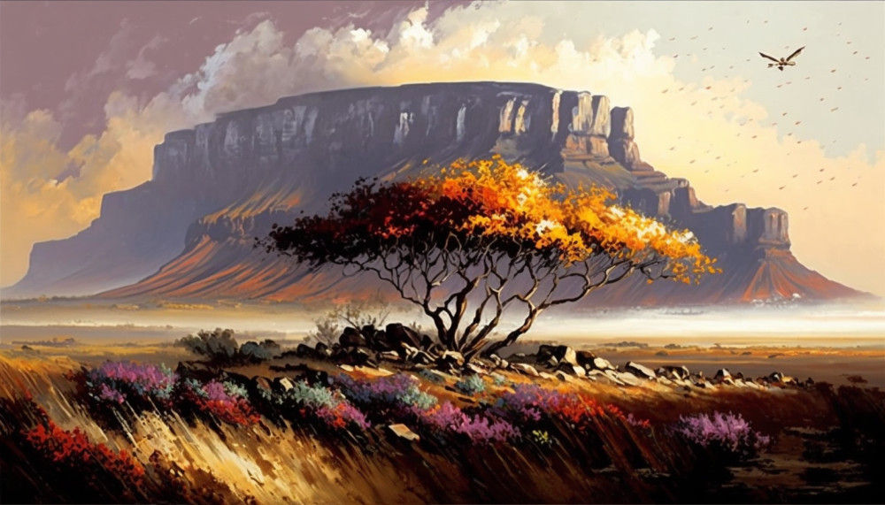 Canvas Wall Art - Table Mountain - B1022 [120 x 80 cm]