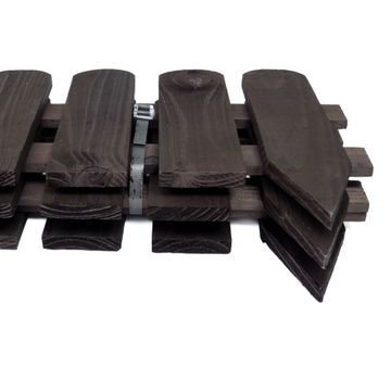 Wooden Picket Fence Set of 3 Domed Black