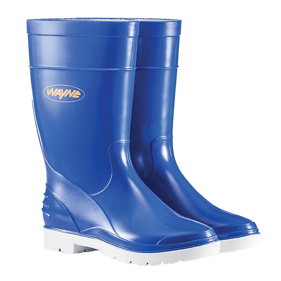 Wayne Gumboot Ladies Half‑Length White/Blue F1671 Size 7