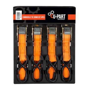 U-Part - Tie Down Set Ratchet 4Piece - 2 Pack